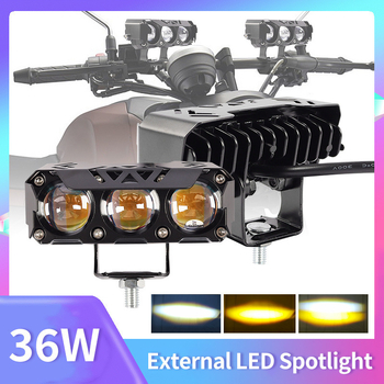 Motociklistički LED reflektor s tri zrake, kućište od aluminija, IP68, 3600 lm, 36 W, DC 12–60 V, vijek trajanja 50 000 h