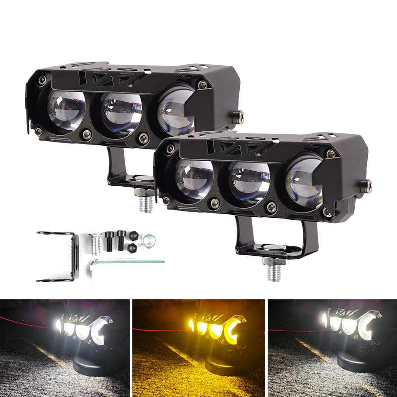 Motociklistički LED reflektor s tri zrake, kućište od aluminija, IP68, 3600 lm, 36 W, DC 12–60 V, vijek trajanja 50 000 h