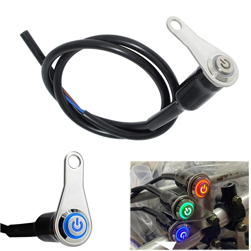 Prekidač upravljača motocikla, 16 mm, LED, vodootporan, upravljanje prednjim svjetlom i sirenom, 12V