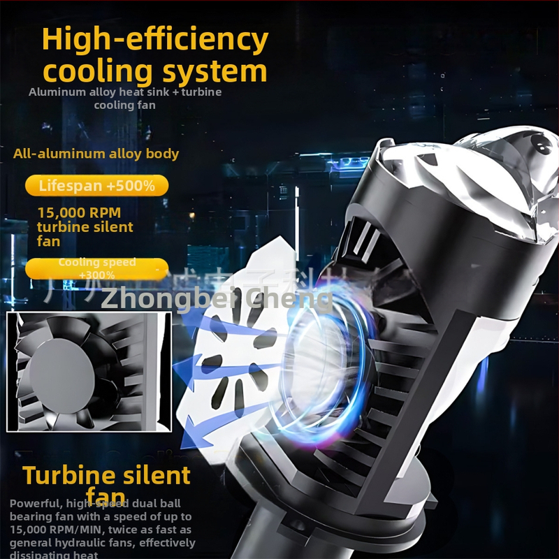 H4 LED motociklističko prednje svjetlo s lećom, model A6c, 9-36V, 3600 lm, IP68
