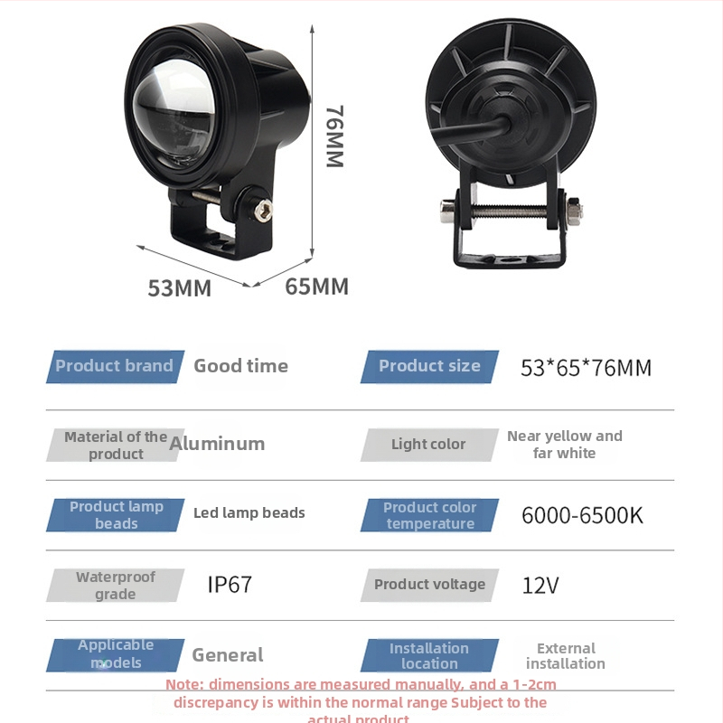 LCD prednje svjetlo od aluminijske legure, namijenjeno za opću upotrebu, IP67, 20W, DC12-80V, LED 3570
