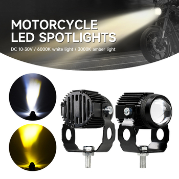 Far pentru motocicletă LED, fascicul dual-color înalt/jos, 3000 lm, IP68, tensiune 10-30V, sursă LED