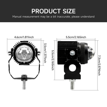 Far pentru motocicletă LED, fascicul dual-color înalt/jos, 3000 lm, IP68, tensiune 10-30V, sursă LED
