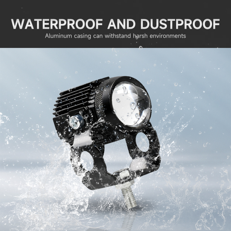 Far pentru motocicletă LED, fascicul dual-color înalt/jos, 3000 lm, IP68, tensiune 10-30V, sursă LED