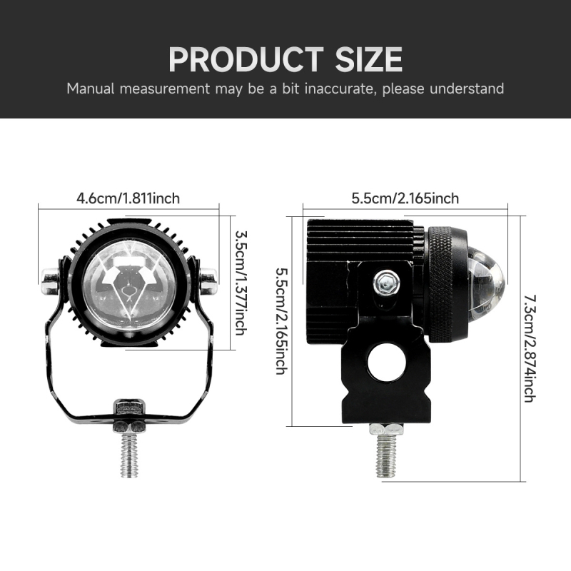 Far pentru motocicletă LED, fascicul dual-color înalt/jos, 3000 lm, IP68, tensiune 10-30V, sursă LED