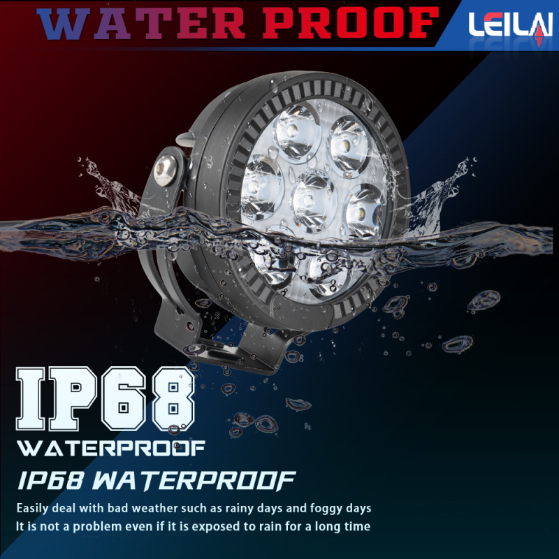 LED motociklistički reflektor s aluminijskim kućištem, 12-36V, 70W, IP67, do 14000 lm