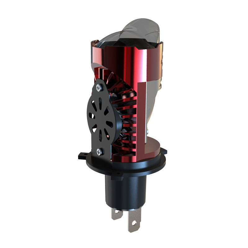 A5 50W dvostruko svjetlo H4 s malom lećom, integrirano LED svjetlo za motocikl, 12–24V, IP68, 12000 lm, avionski aluminij, izravno spajanje