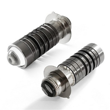 LED prednje svjetlo za motocikl s Fisheye lećom, dvobojno žuto-bijelo, 12V 20W, aluminijsko kućište, model P15D/H6, vijek trajanja do 5.000.000 sati