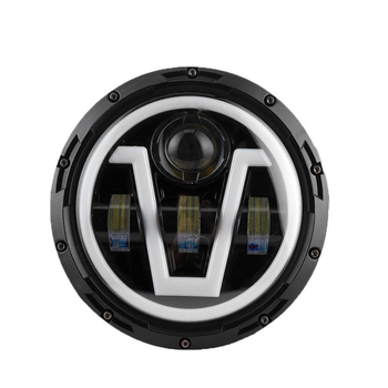 Harley motocikl LED prednje svjetlo – 4-LED niz, V‑oblik dnevnog svjetla sa signalizacijom skretanja, 12–48V, IP66, 6500lm