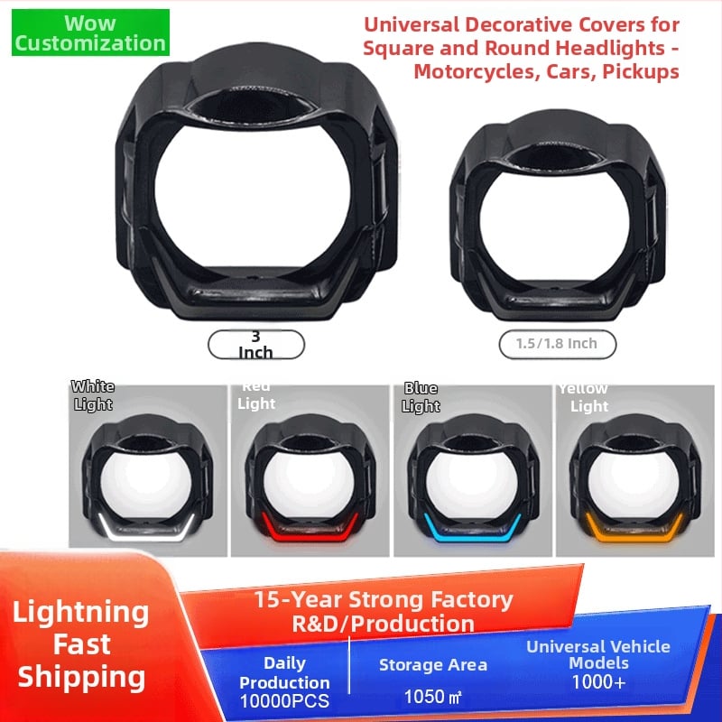 Dekorativni poklopac LED dnevnih svjetala za motocikle i automobile — plastika, LED, 12V, 15W, 6500 lm