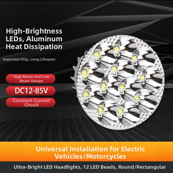 Ugrađena prednja LED svjetiljka za motocikle i trokolna električna vozila, 18W, kompatibilno s 12V/48V/60V, visoka svjetlina