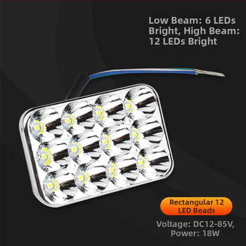 Ugrađena prednja LED svjetiljka za motocikle i trokolna električna vozila, 18W, kompatibilno s 12V/48V/60V, visoka svjetlina