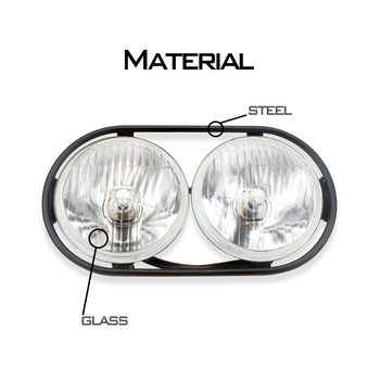 LED εμπρός προβολέας μοτοσικλέτας με διπλό κυκλικό φανάρι – δέσμη υψηλού/χαμηλού φωτισμού, DC τροφοδοσία, συμβατό με Zoomer Zuma/RUCKUS