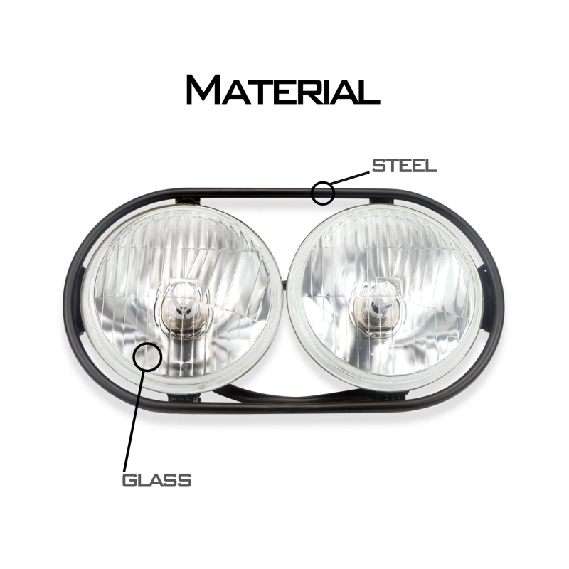 LED εμπρός προβολέας μοτοσικλέτας με διπλό κυκλικό φανάρι – δέσμη υψηλού/χαμηλού φωτισμού, DC τροφοδοσία, συμβατό με Zoomer Zuma/RUCKUS