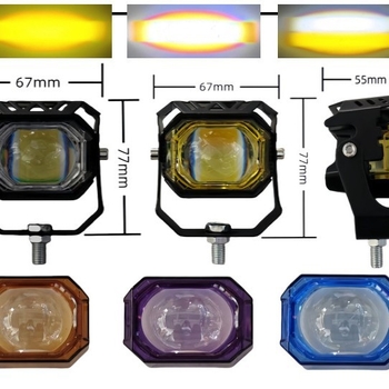 LED προβολέας μοτοσικλέτας με φακό τριών πλευρών, αδιάβροχος, 25W, 24V, IP67, 6000 lm, υψηλό/χαμηλό φως