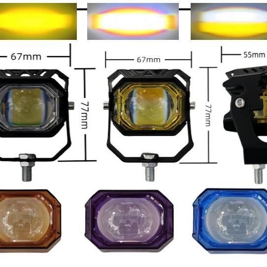 LED προβολέας μοτοσικλέτας με φακό τριών πλευρών, αδιάβροχος, 25W, 24V, IP67, 6000 lm, υψηλό/χαμηλό φως