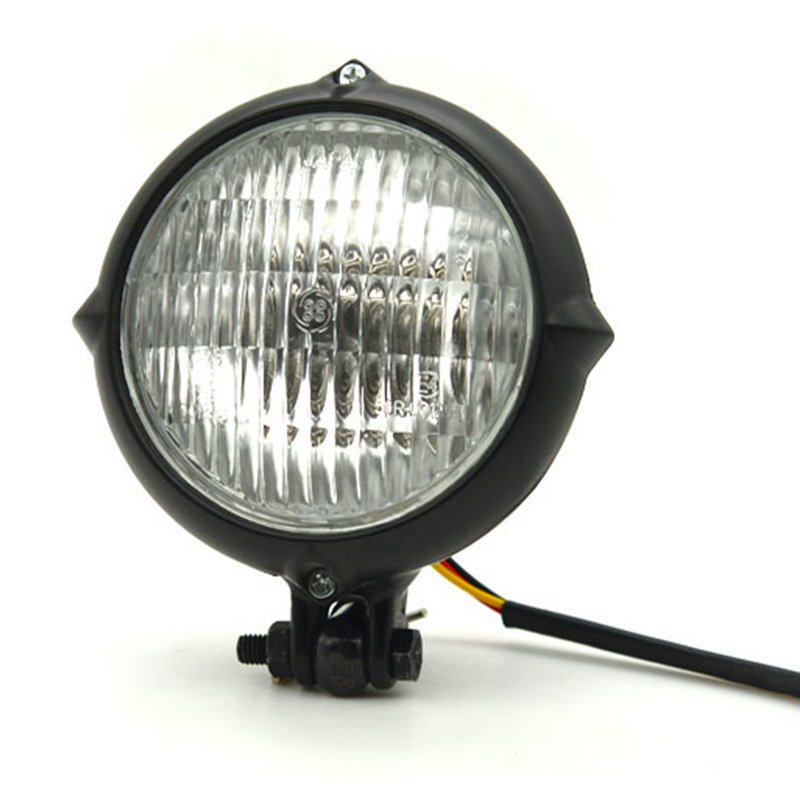 MOZUNE Vintage Screw Μπροστινό Φανάρι για Ρετρό Μοτοσικλέτα Χάρλεϊ – 12V, 25W, Μεταλλικό Αλογονικό Φως