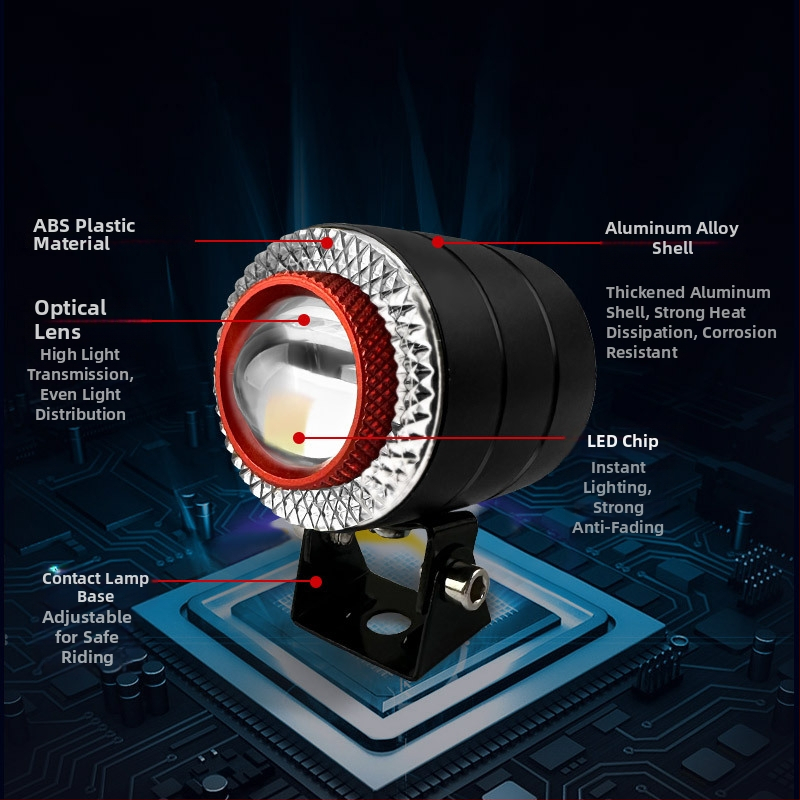 Vanjski LED reflektor za motocikl, 10W, 12-80V, IP67, 3800 lm, aluminijska legura