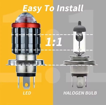 LED motociklistička prednja svjetiljka, kućište od zrakoplovnog aluminija, dvobojna leća visoke svjetline, 24 W, 500 lm