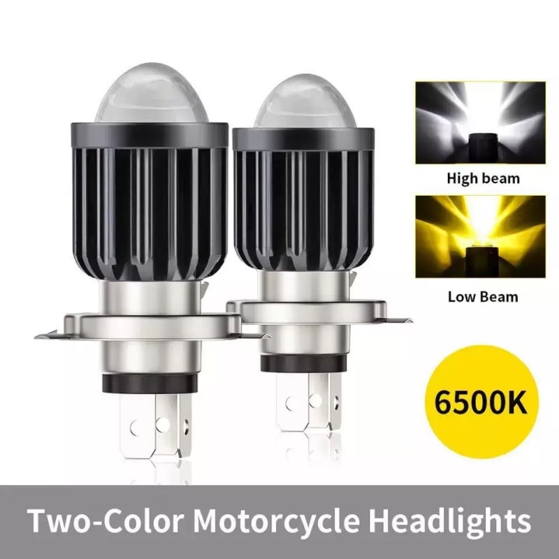 Motociklistička LED glavna svjetla visokog dometa, aluminijski hladnjak cjelovitog profila, H4 BA20D, 12V, IP68, 1000 lm, 10W