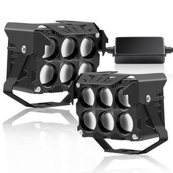 Εξωτερικός προβολέας LED αυτοκινήτου με κάλυμμα, διπλής σειράς 6LED, 60W, 12-85V, κράμα αλουμινίου