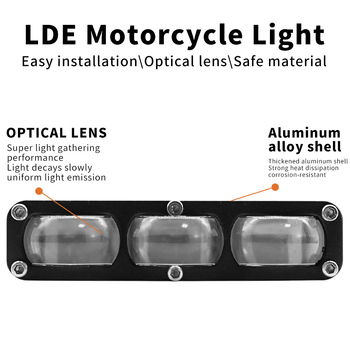 LED motociklističko prednje svjetlo s trostrukom lećom i ventilatorom za hlađenje, 40W+40W, 12-48V, IP68