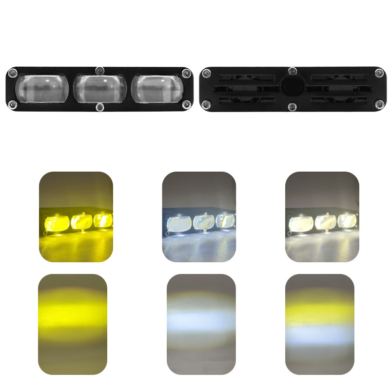 LED motociklističko prednje svjetlo s trostrukom lećom i ventilatorom za hlađenje, 40W+40W, 12-48V, IP68