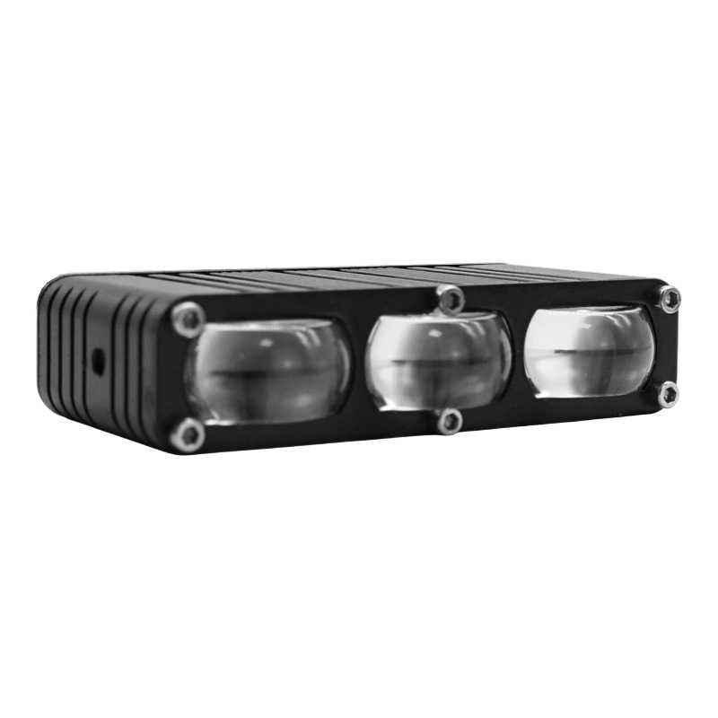 LED motociklističko prednje svjetlo s trostrukom lećom i ventilatorom za hlađenje, 40W+40W, 12-48V, IP68