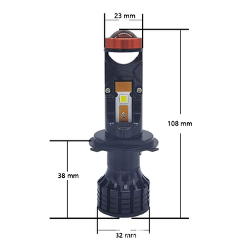 LED προβολέας για μοτοσικλέτες/αυτοκίνητα με διπλό φωτισμό H4/H7 και μικρή φακός fisheye, 35W, 9-100V, 4000lm, IP65, αλουμινένιο περίβλημα