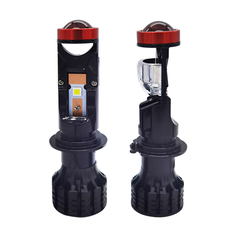 LED προβολέας για μοτοσικλέτες/αυτοκίνητα με διπλό φωτισμό H4/H7 και μικρή φακός fisheye, 35W, 9-100V, 4000lm, IP65, αλουμινένιο περίβλημα