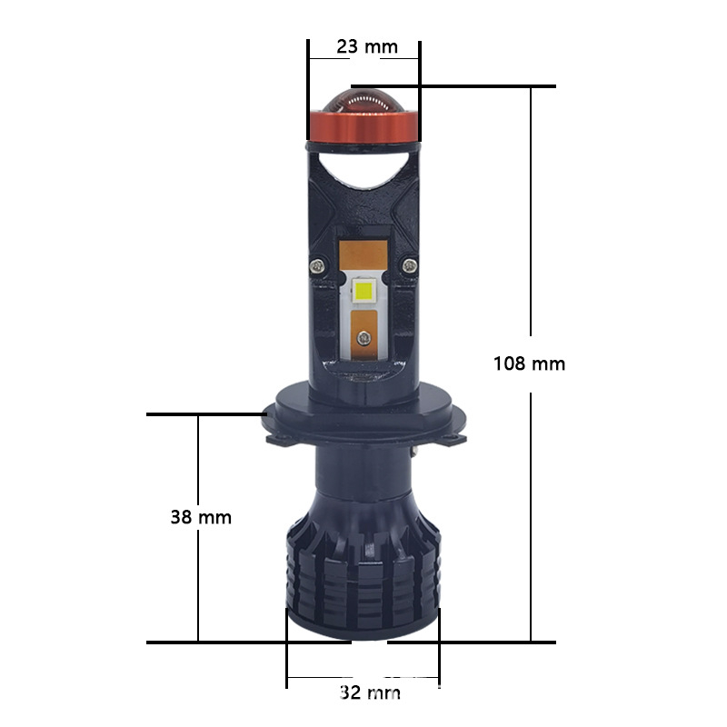 LED προβολέας για μοτοσικλέτες/αυτοκίνητα με διπλό φωτισμό H4/H7 και μικρή φακός fisheye, 35W, 9-100V, 4000lm, IP65, αλουμινένιο περίβλημα