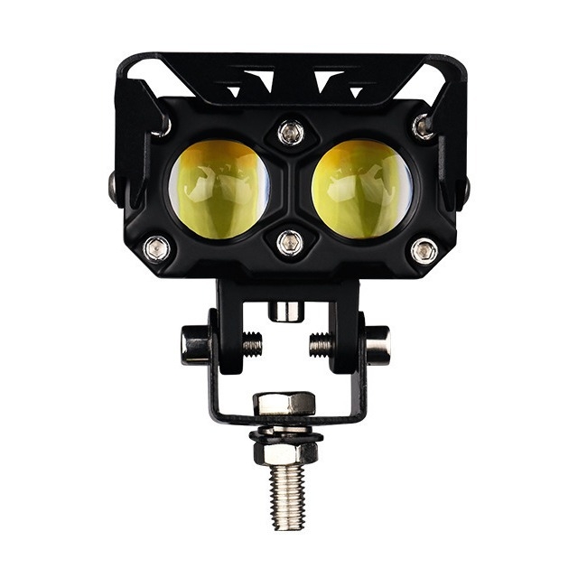 LED προβολέας για μοτοσικλέτα με διπλό φωτιστικό σώμα и bifocal φακό, αλουμινένιο περίβλημα αεροπορικής ποιότητας, 25W, 9–80V, IP67, 6000LM