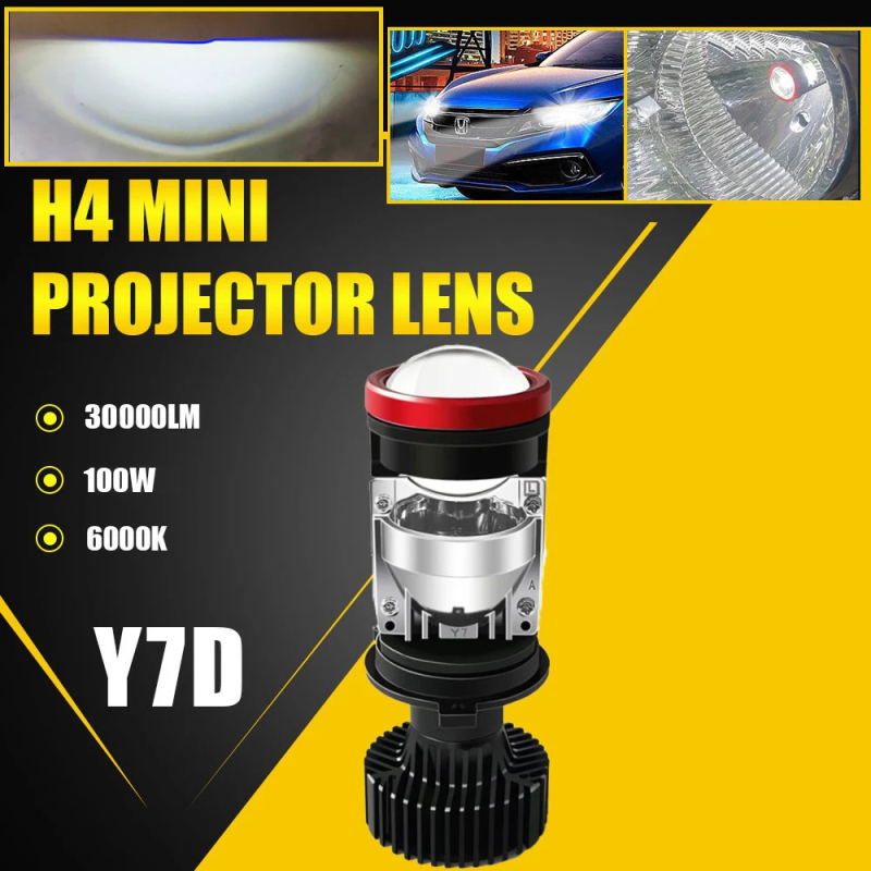 Y7 LED prednje svjetlo automobila s H4 lećom, ultra svijetlo, integrirani visok/niži snop, 6000K, 45W, IP68