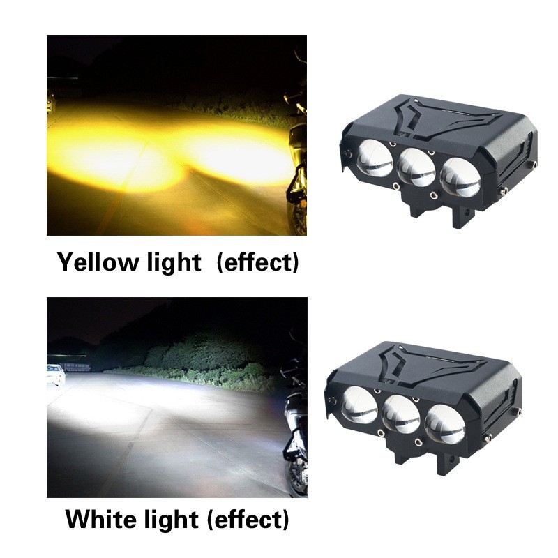Motociklističko LED reflektor s tri leće IP68 30W 3000lm 12-80V