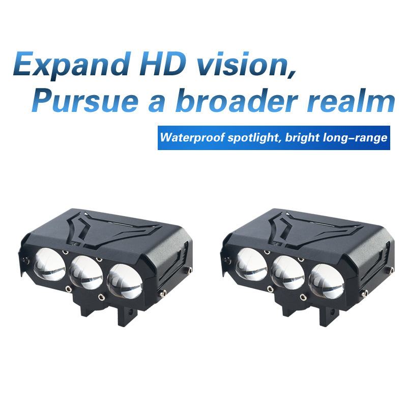 Motociklističko LED reflektor s tri leće IP68 30W 3000lm 12-80V