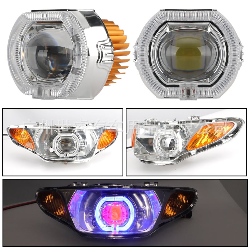 2,5-inčni ugrađeni LED prednji svjetlosni za motocikle i električna vozila, Angel Eye i Demon Eye, leća bliske i daljske svjetlosti
