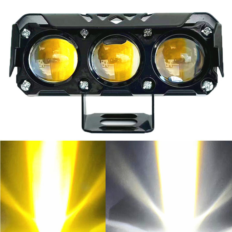 Motociklistički LED reflektor s tri leće - aluminijski spoj, 9-80V, IP67, vijek trajanja 80000h