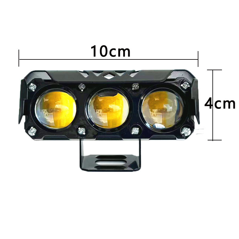 Motociklistički LED reflektor s tri leće - aluminijski spoj, 9-80V, IP67, vijek trajanja 80000h
