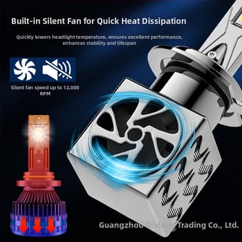 Auto LED prednje svjetlo T65 za H7/H4, visokou snagom 65W, 6000LM, IP67, cinkovo-legirano, 16V, LED 3570