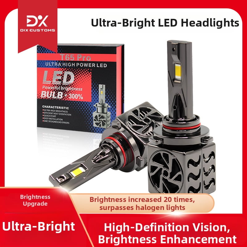 Auto LED prednje svjetlo T65 za H7/H4, visokou snagom 65W, 6000LM, IP67, cinkovo-legirano, 16V, LED 3570