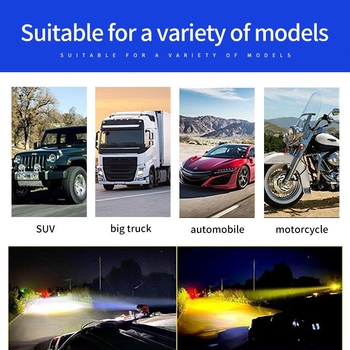 Novi R02 LED reflektor, vanjska radna svjetla za automobile i motocikle, laserska maglena svjetlost, dvobojna bijela i žuta