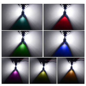 LED prednje svjetlo za motocikl H4, BA20D/P15D, LED-H6M, COB+LED, aluminijsko kućište, 12V, 60.000 h vijeka, čisto bijela + RGB