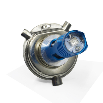LED prednje svjetlo za motocikl H4, BA20D/P15D, LED-H6M, COB+LED, aluminijsko kućište, 12V, 60.000 h vijeka, čisto bijela + RGB