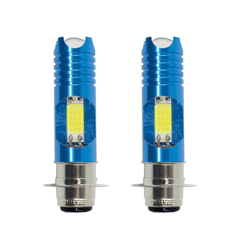 LED prednje svjetlo za motocikl H4, BA20D/P15D, LED-H6M, COB+LED, aluminijsko kućište, 12V, 60.000 h vijeka, čisto bijela + RGB