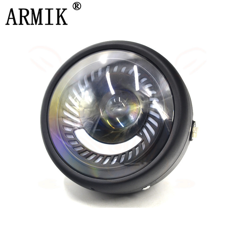 Retro LED prednja svjetiljka za motocikl s metalnim kućištem, 12V, ARMIK, mogućnost prilagodbe