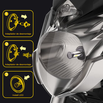 LED prednje svjetlo za auto i motocikl, ultra jasno, integrirani visoki i niski snop, IP67, 2000 lm, model T12, aluminijsko kućište
