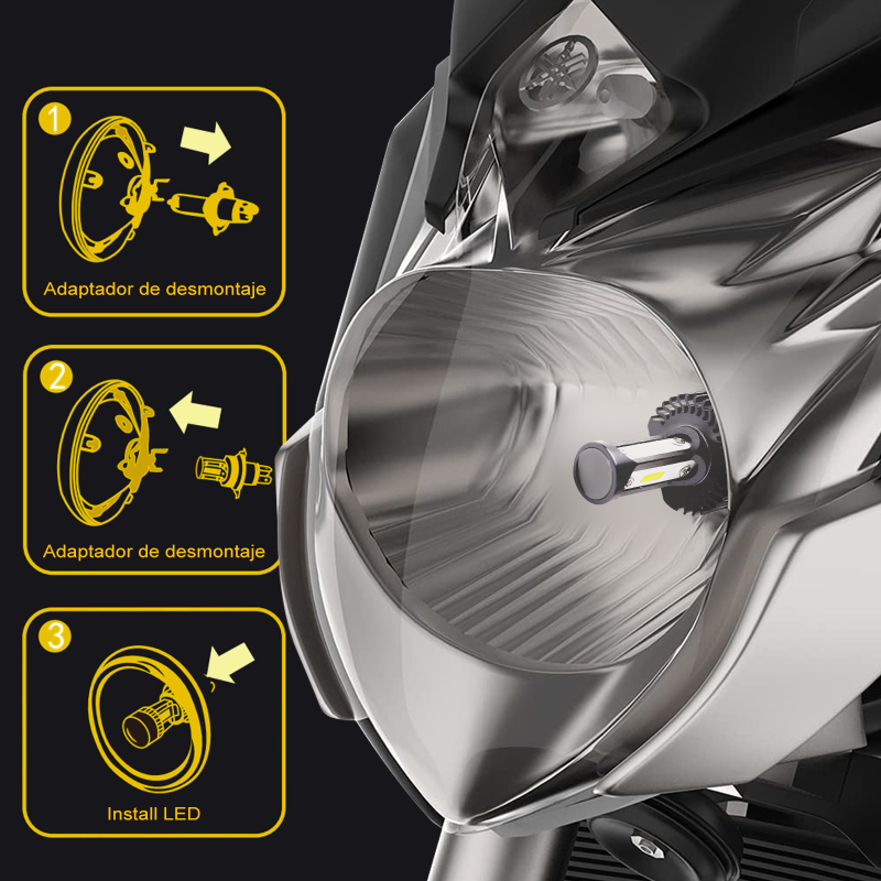 LED prednje svjetlo za auto i motocikl, ultra jasno, integrirani visoki i niski snop, IP67, 2000 lm, model T12, aluminijsko kućište