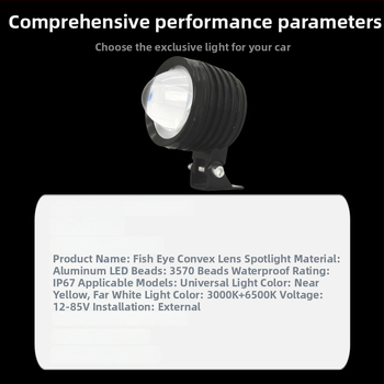 LED reflektor s fisheye lećom za motocikle i električna vozila, 18W, IP67, aluminij
