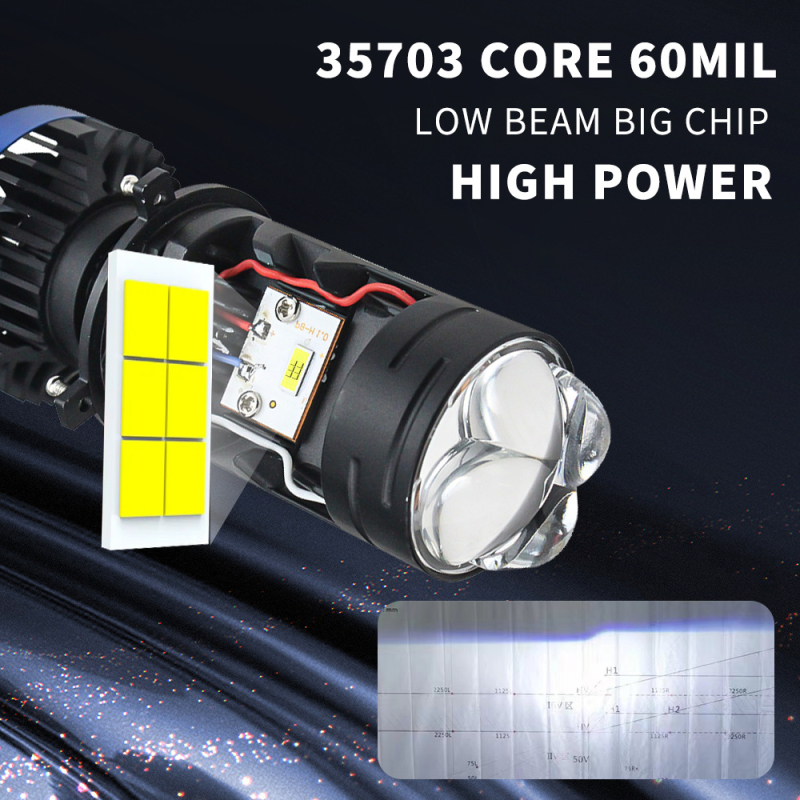 LED prednje svjetlo H4 s dvostrukim laserom P6, integrirano daleko i blizu, fisheye mala leća, 8000 lm, 85W, 12/24V, IP68, kućište od avionskog aluminija, tih ventilator