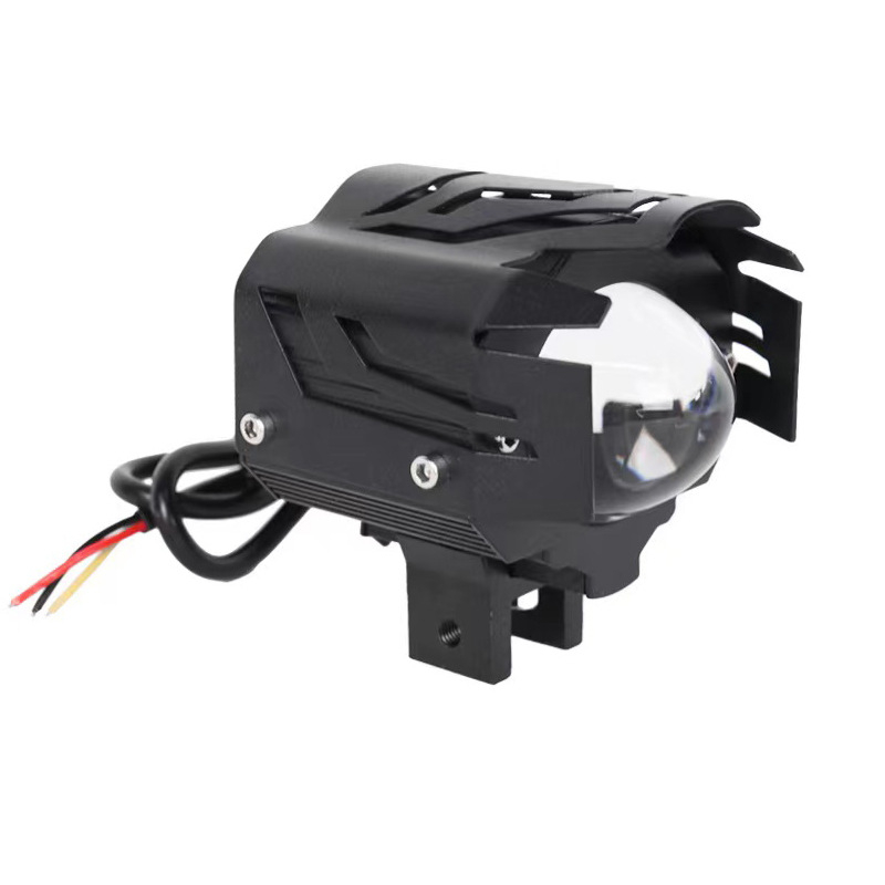Motocikl LED spot svjetlo s integriranim visokim i niskim snopom, vanjski LED far za vozila, dvobojna žuto-bijela dvostruka leća, 30W, 12-80V, 4500LM, IP67, vijek trajanja ≥ 30000 h
